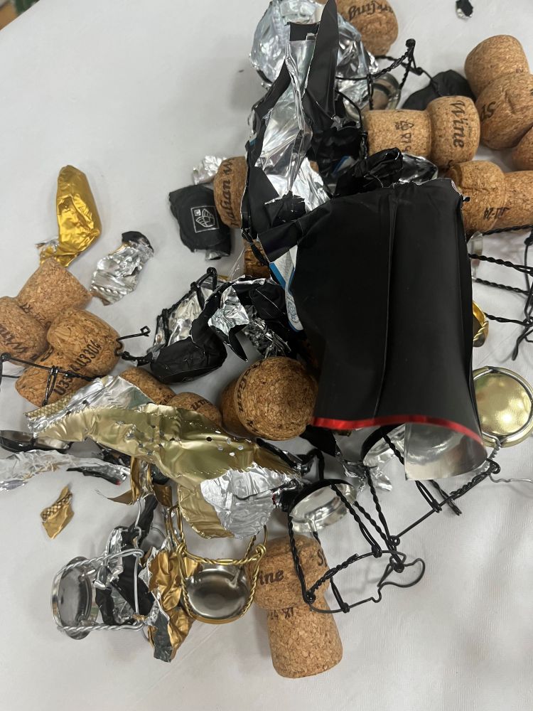 A pile of prosecco corks