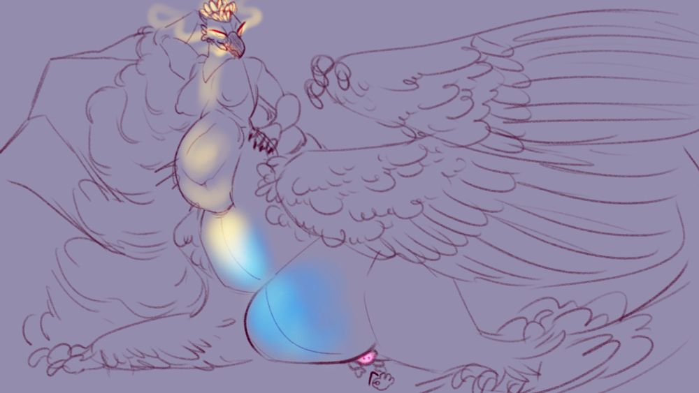 Bella in her massive taur form with both her upper and lower stomach full to the brim. She seems to be squishing a friend down there too, what a lucky little fellow.