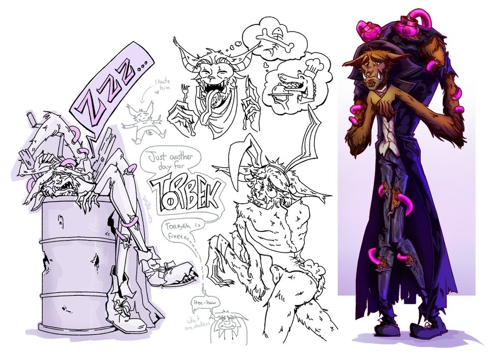 Torbek doodles. Character from Legends of Avantris, Once Upon a Witchlight D&D campaign.