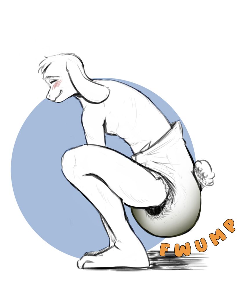 A bunny furry squats and fills his pamps. Very demure, very mindful uwu.