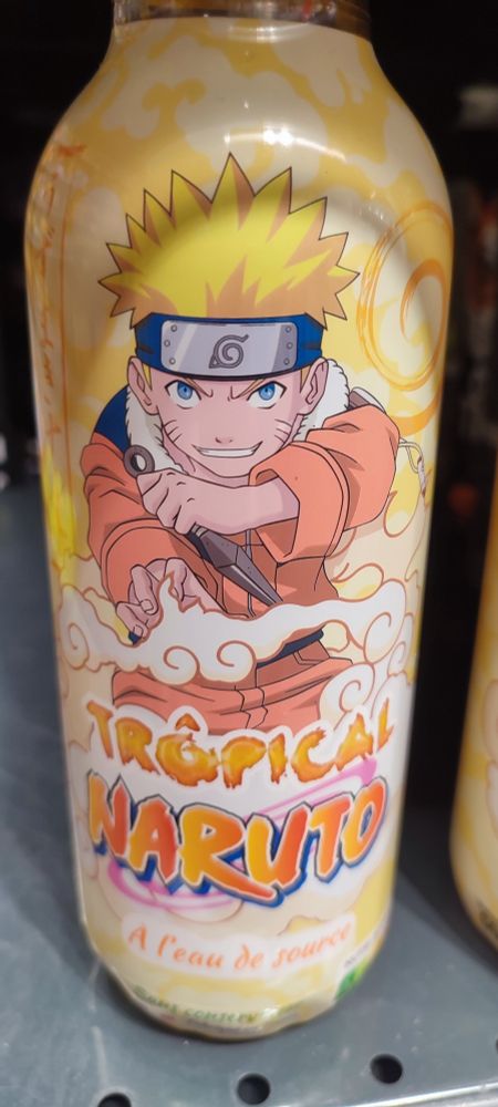 Naruto on a french tropical drink bottle
