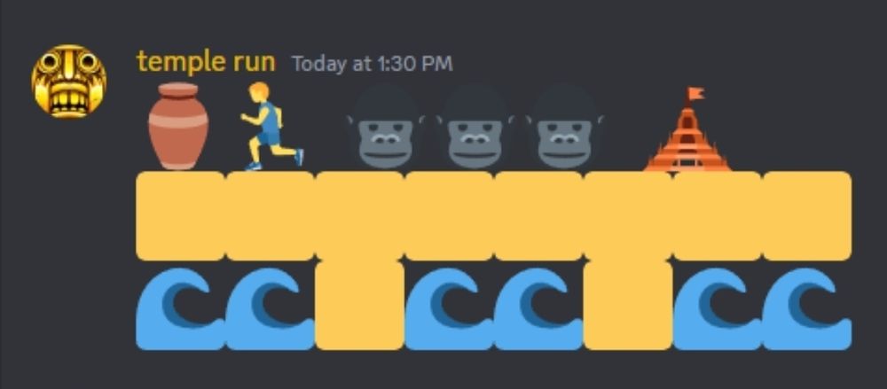 An emoji rendition of Temple Run