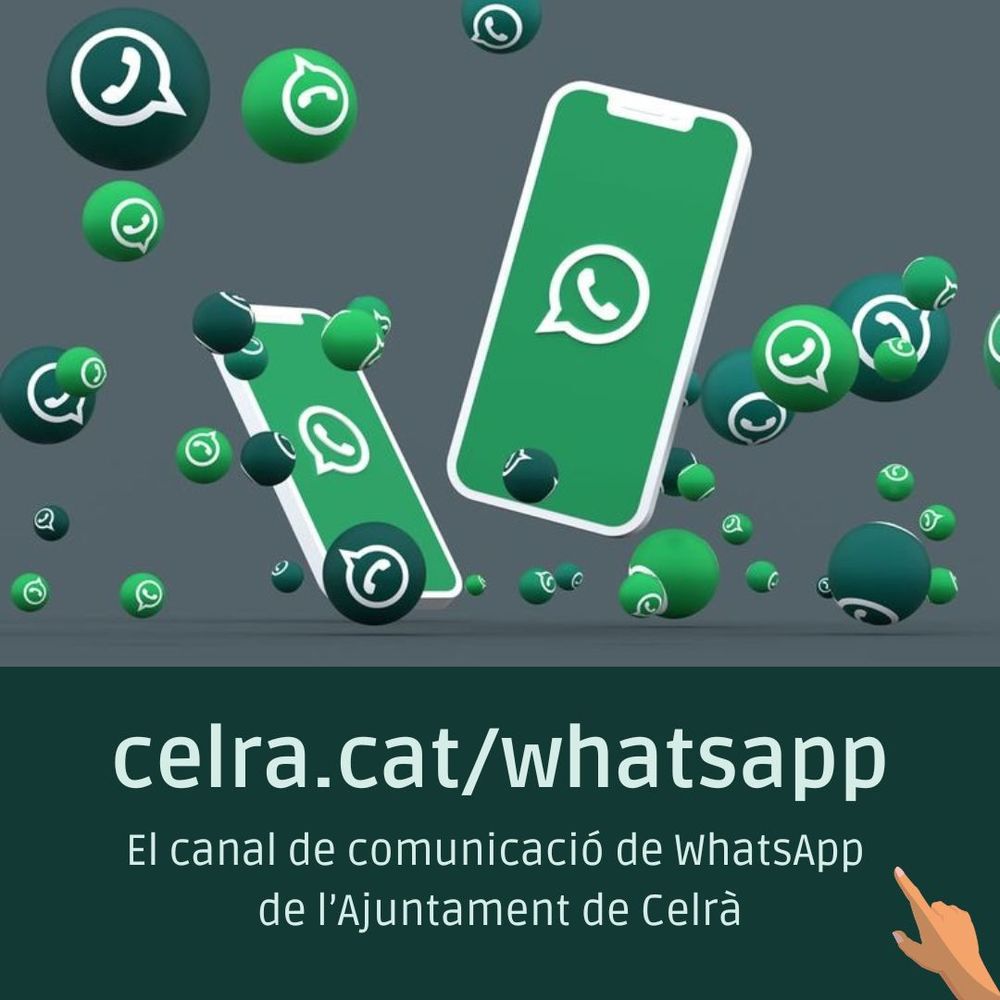 Imatge de l'enllaç al canal de whatsapp de l'Ajuntament de Celrà