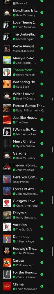 Screenshot of the top artists on the Spotify Wrapped playlist of my most played songs of 2024 with the top song missing (on purpose lol).