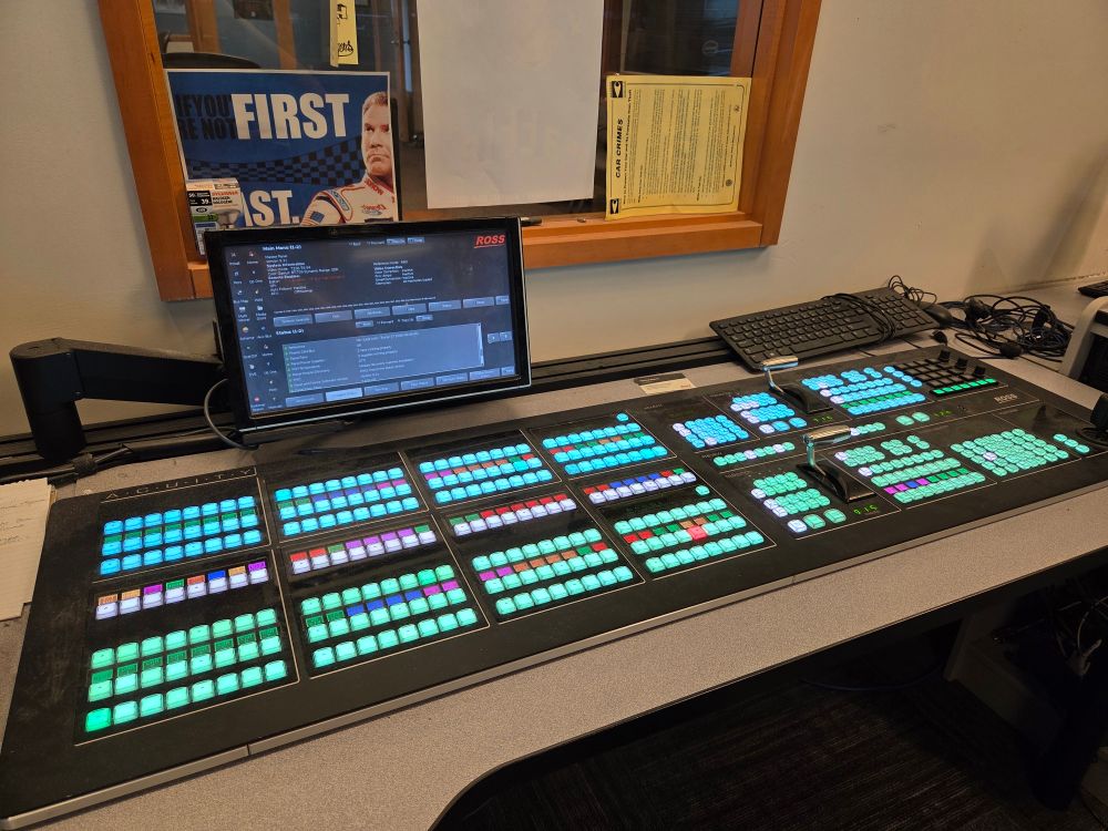 Video switcher panel all lit up and pretty