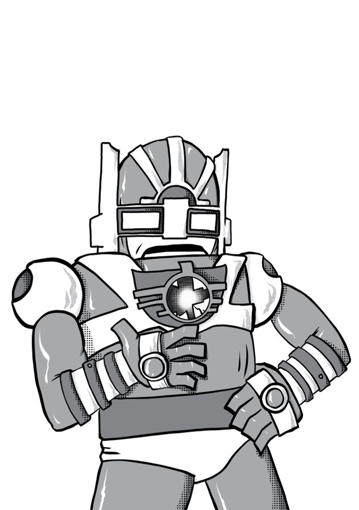 Galazaxio the space hero has a hole in the e chest of his armour!