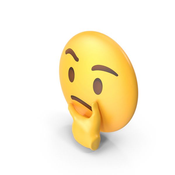 exaggerated 3D thinking face emoji