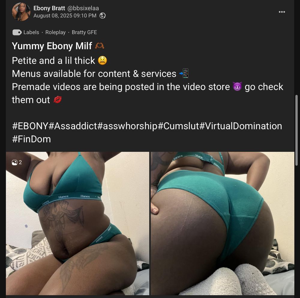 Hot Ebony MILF waiting in matching green lingerie and white fluffy socks to have her Round ass worshiped. Tattoo hottie in bed 