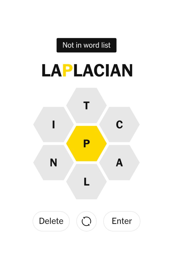 NYT spelling bee denies Laplacian instead of awarding me the 100 points I deserve