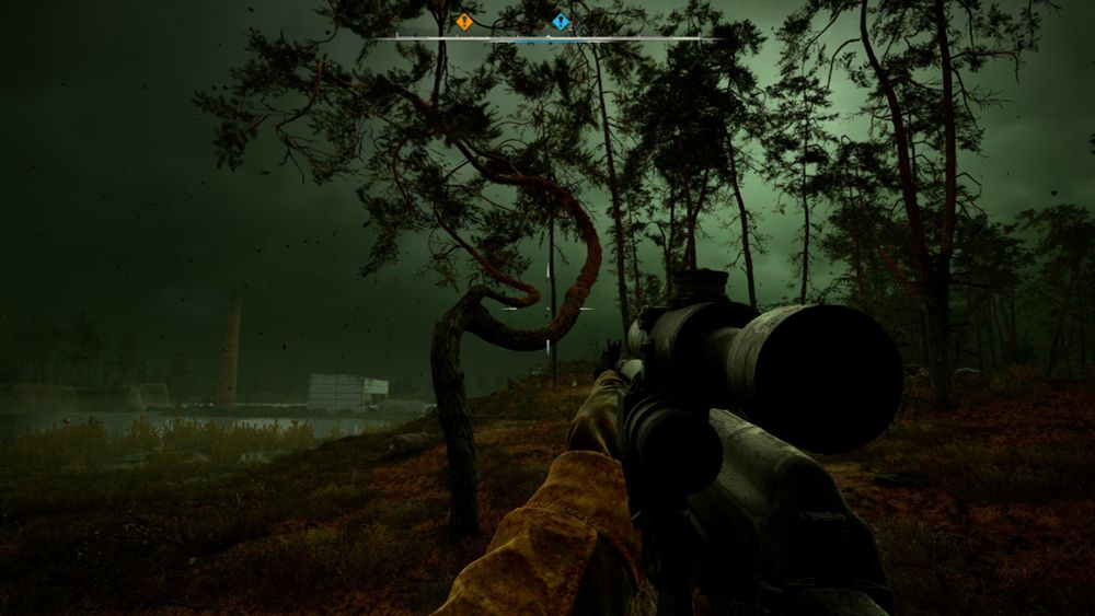 Image from S.T.A.L.K.E.R. 2: Heart of Chornobyl depicting a really interesting tree i looked at for way too long because it is a weird looking type of tree