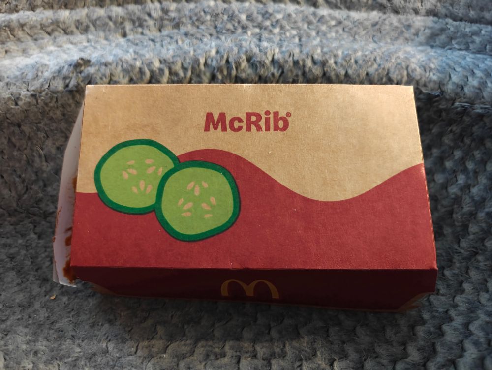 McRib box on the foot of my recliner