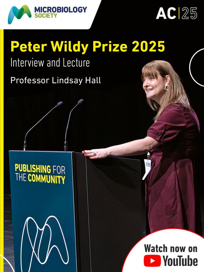 Visual description: graphic depicts Professor Lindsay Hall  giving their lecture. Title reads: "Peter Wildly Prize 2025, Interview and Lecture, Lindsay Hall."