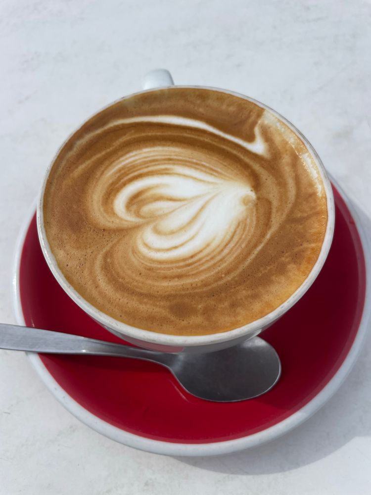 Latte - too many Robusta beans in this blend. A Vietnamese business. Very interesting except for the coffee