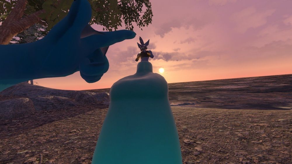 As the sun began to dip lower, it was time to tuck Sykes away for the evening. My paw hovered over his diminished form. A finger is all it took to press him down, sending that adorable fluff to his own personal sauna. "Goodbye, Sykes. See you in the morning."