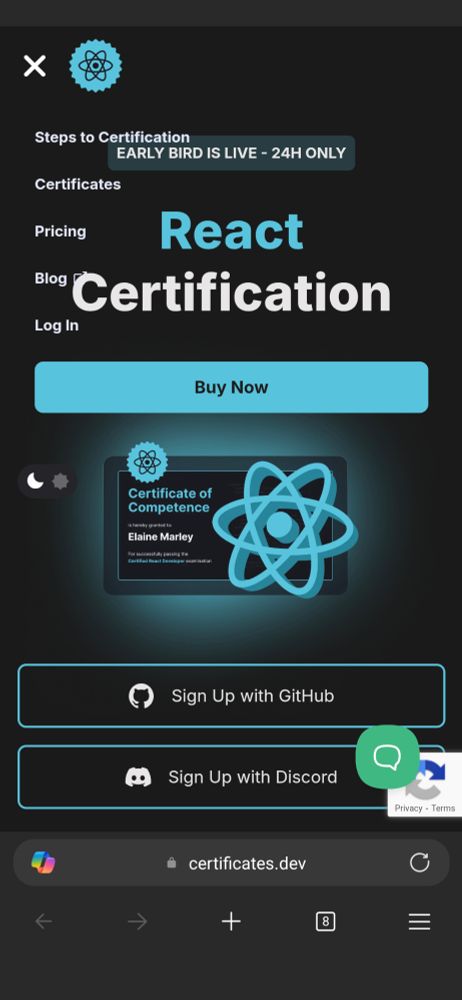 Screenshot of webpage