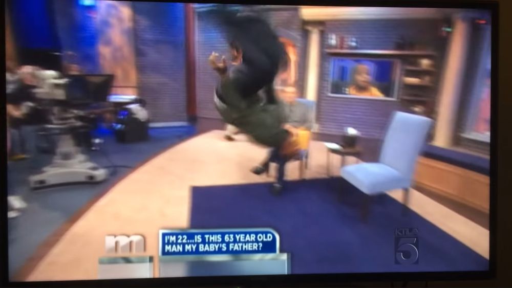 guy doing a backflip because he is not the father