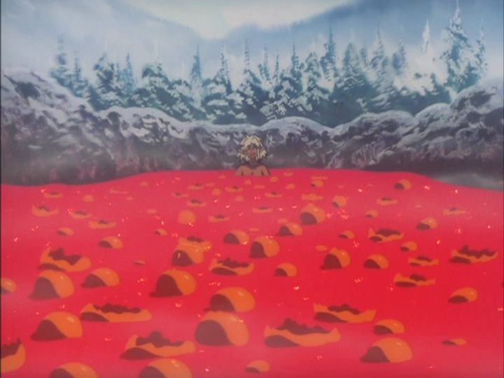 Aisha Clanclan from Outlaw Star in a pool of lava