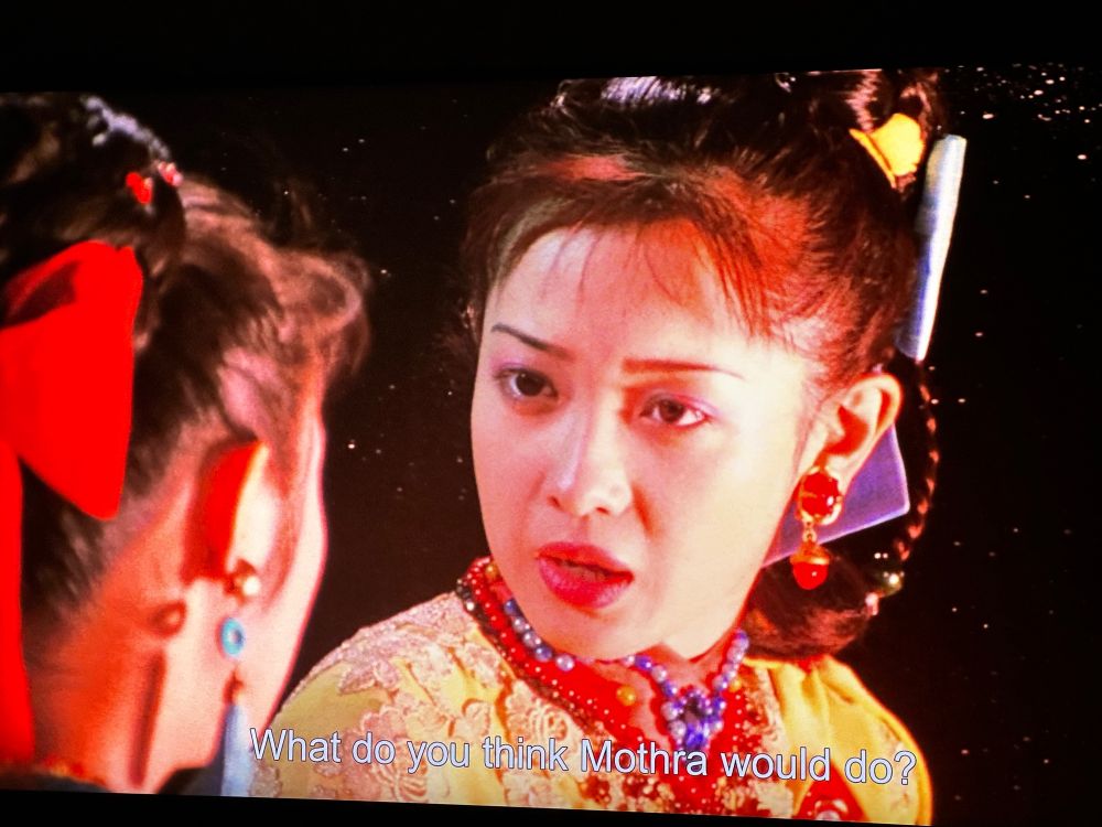 Rebirth of Mothra frame with the subtitle “What do you think Mothra would do?”