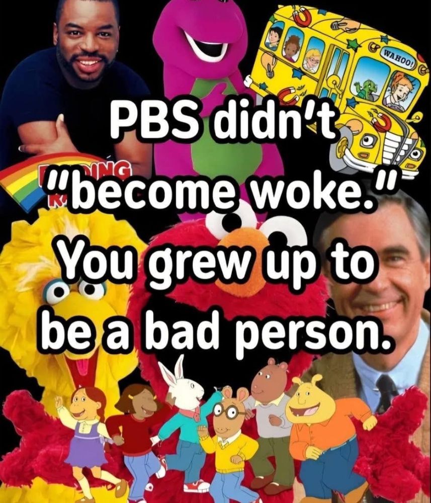 PBS didn't “become woke."
You grew up to be a bad person.