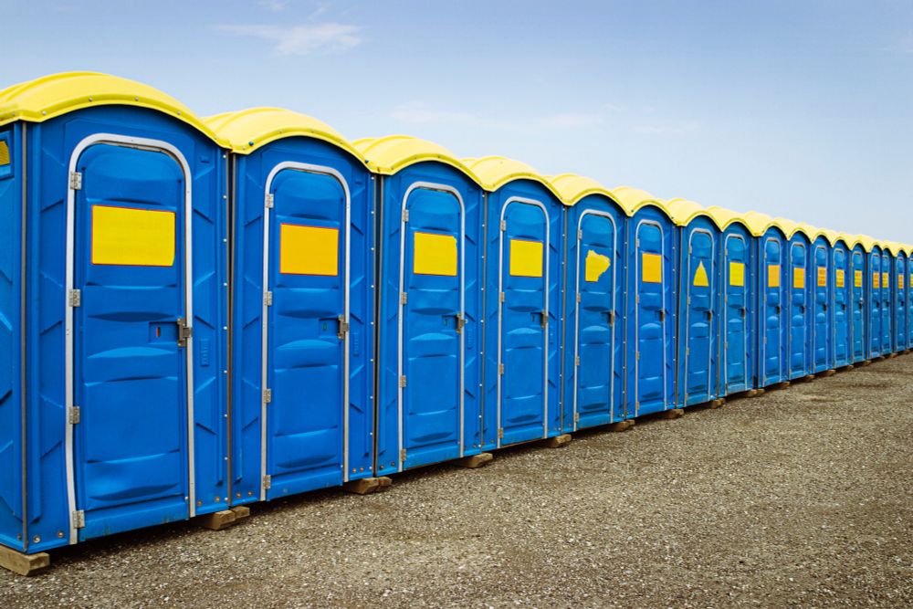 portapotties in a row