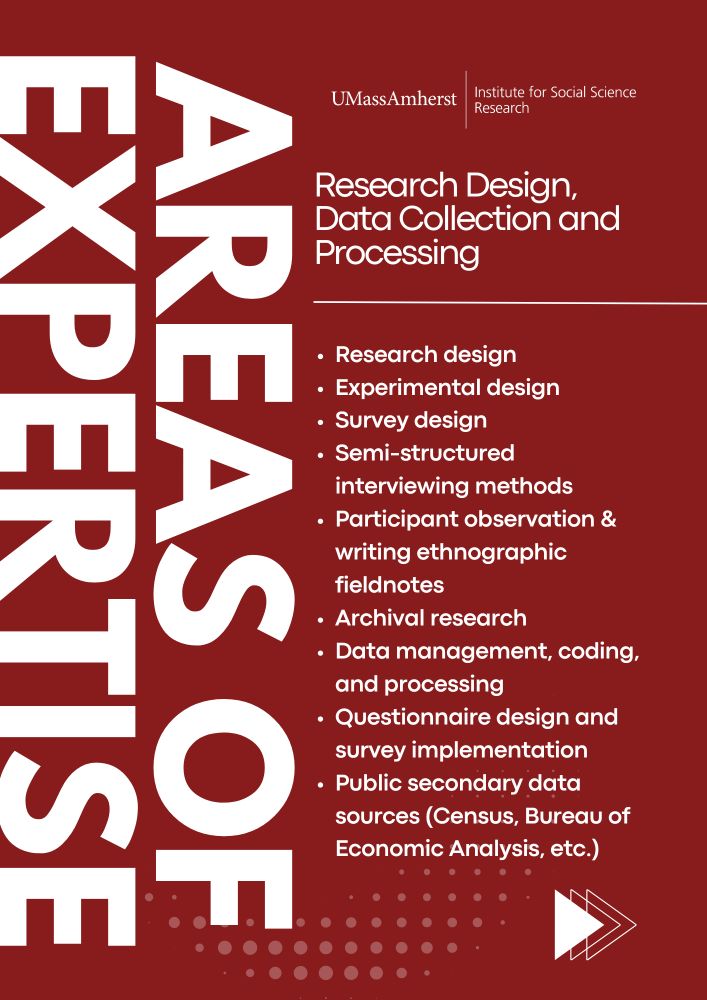 ISSR flyer promoting services in research design, data collection, and processing.