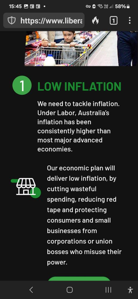 No 1 in Liberal manifesto is to lower inflation....they forgot Labor already has