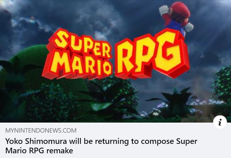 News announcing Yoko Shimomura is set to compose Super Mario RPG remake 