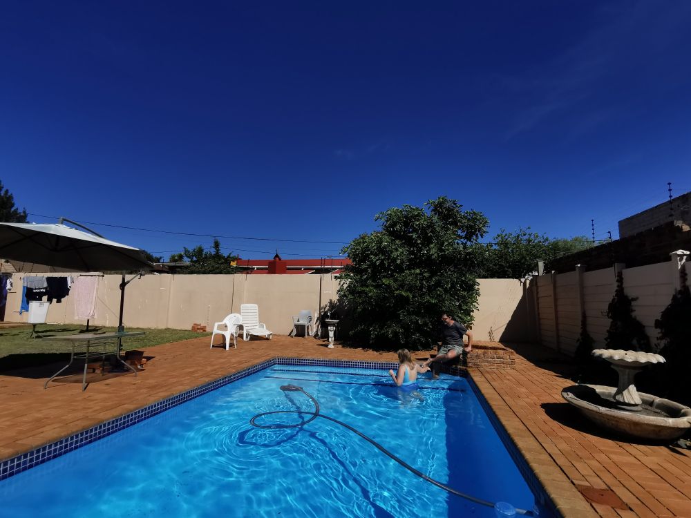 Swimming pool on a hot summer's day.