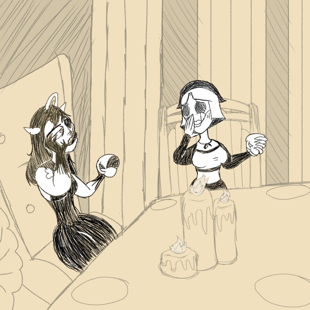 Susie Campbell and Betty enjoying a chat over tea 