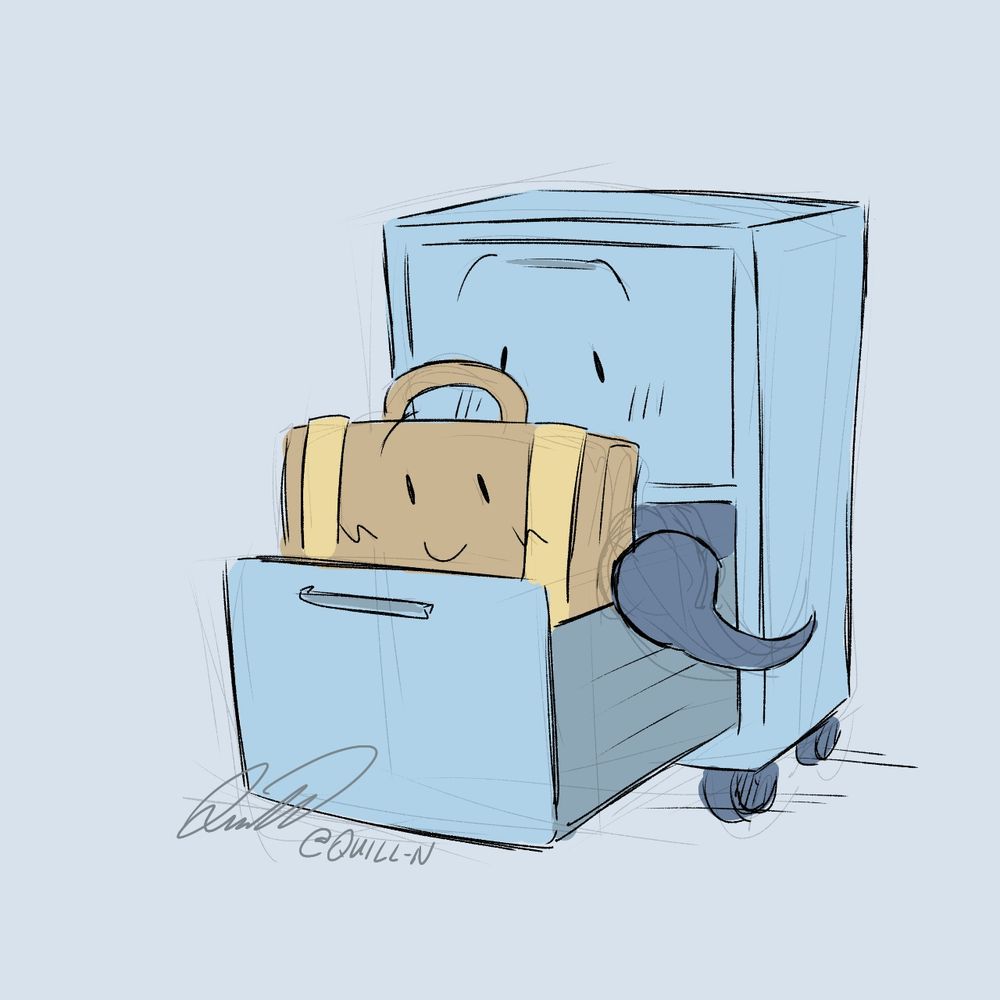 Cabby and Suitcase from Inanimate Insanity. Suitcase is taking The Cab.
