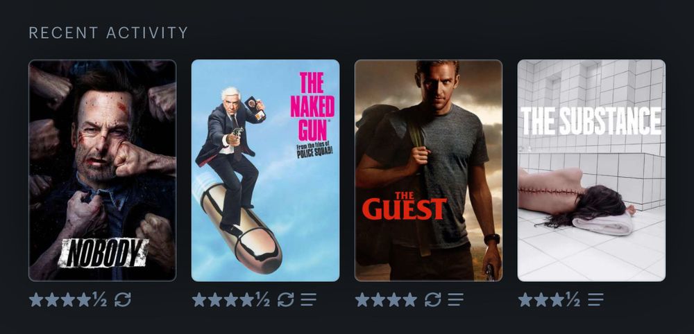 Nobody. The Naked Gun. The Guest. The Substance. 