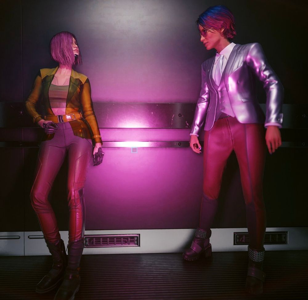 Screenshot of Cyberpunk 2077: Phantom Liberty, with Songbird and V looking cool af