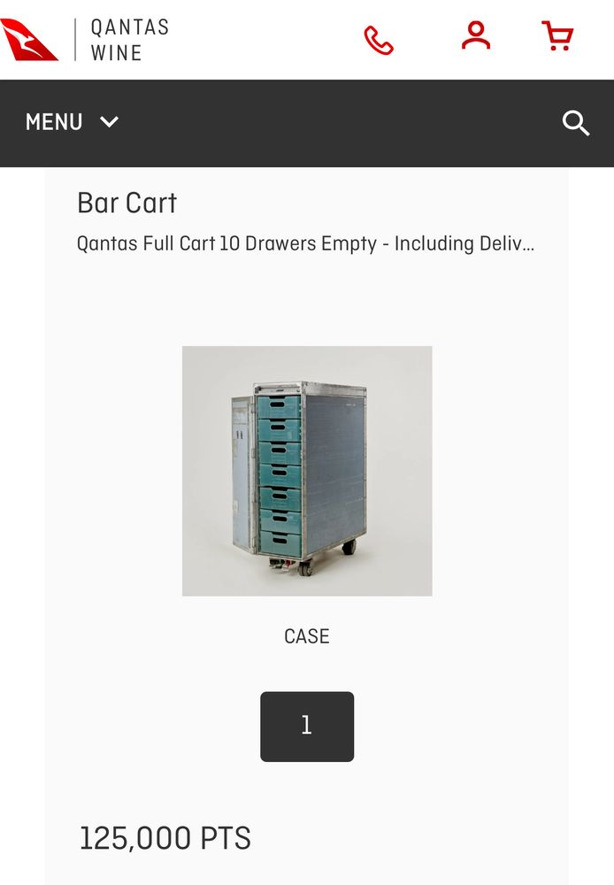 An airline bar cart, grey metal, on wheels, with several drawers to hold drinks.