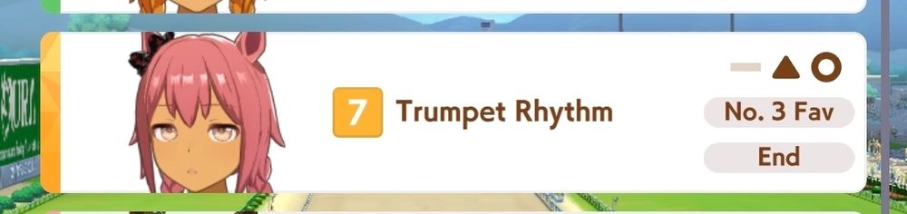 Horse named Trumpet Rhythm from Umamusume