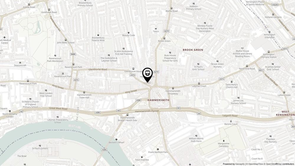 Street map centred on location of Tube of The Day