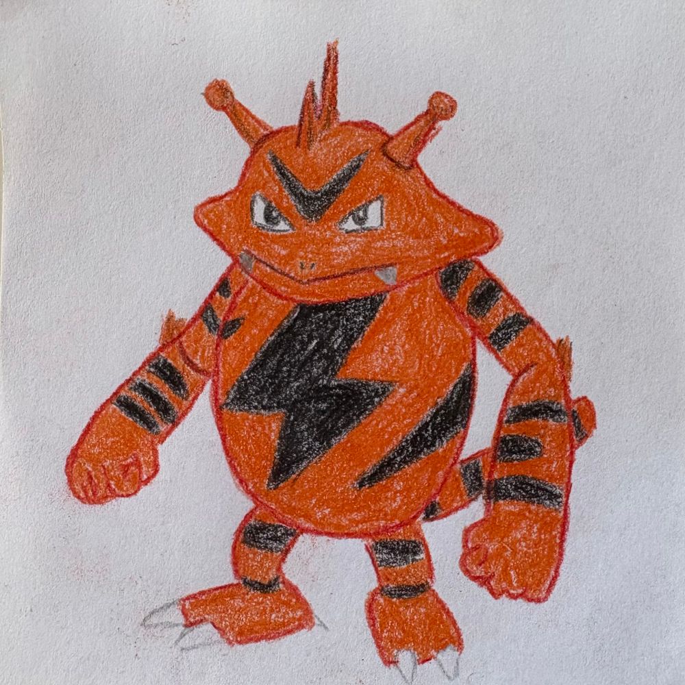 a sketch of a shiny Electabuzz Pokémon