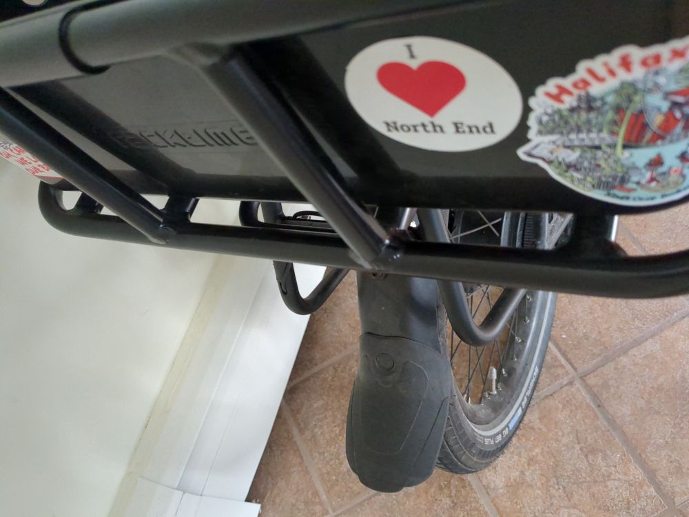 I heart North end sticker on back of a bike