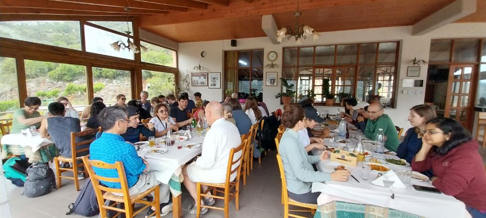 Lunch at a Cretan taverna after the social hike.