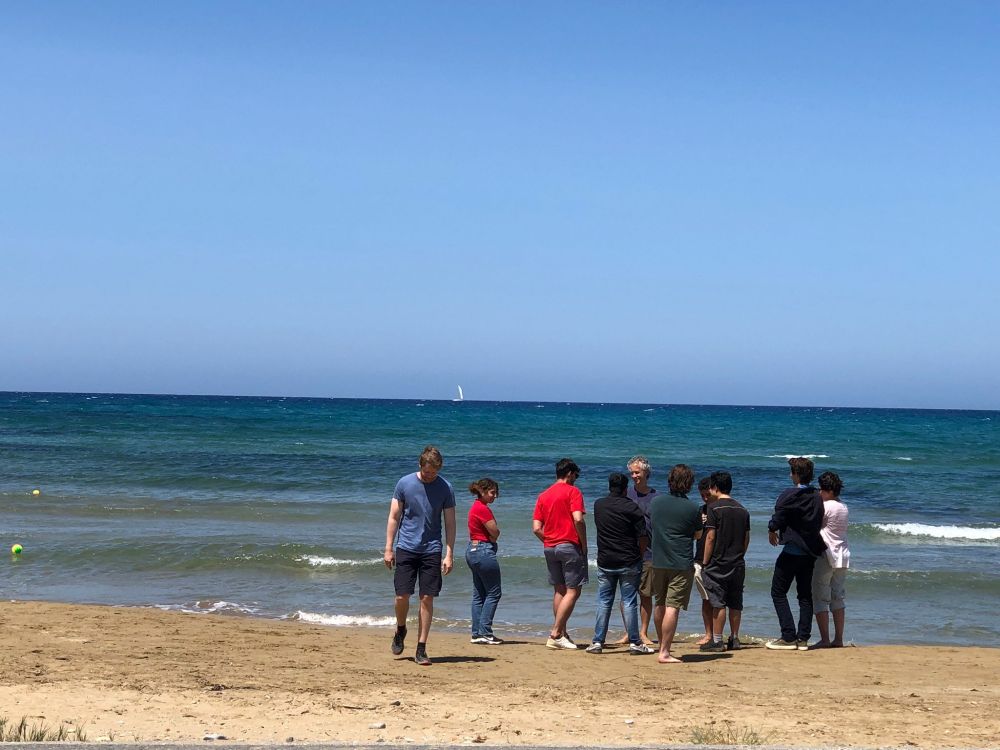 Some of the participants and instructors at the lunch break at the beach.