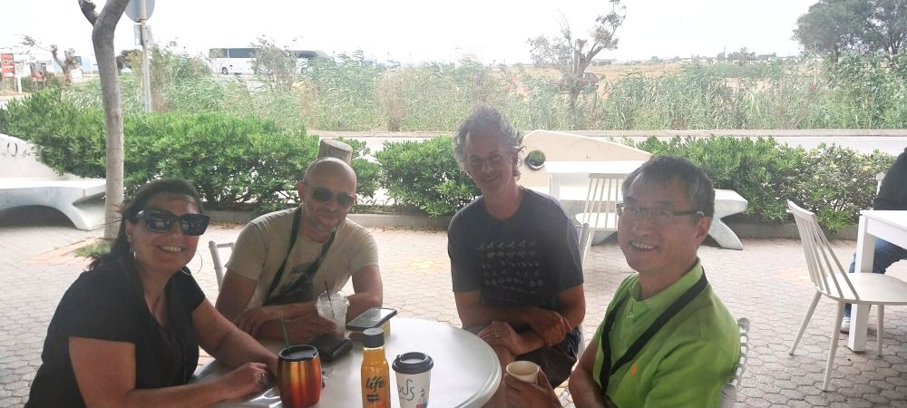 Organisers of the 2025 Computational Molecular Evolution course. From left to right: Cilia Antoniou, Alexis Stamatakis, Adam Leaché, and Ziheng Yang