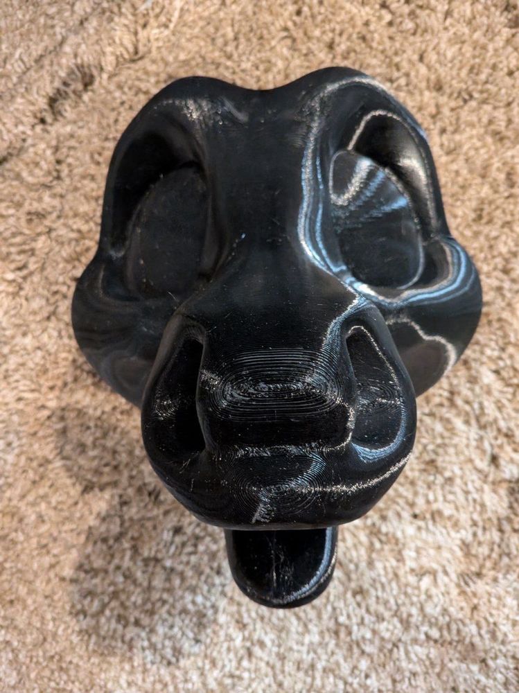 A horse fursuit head base printed in pla plastic