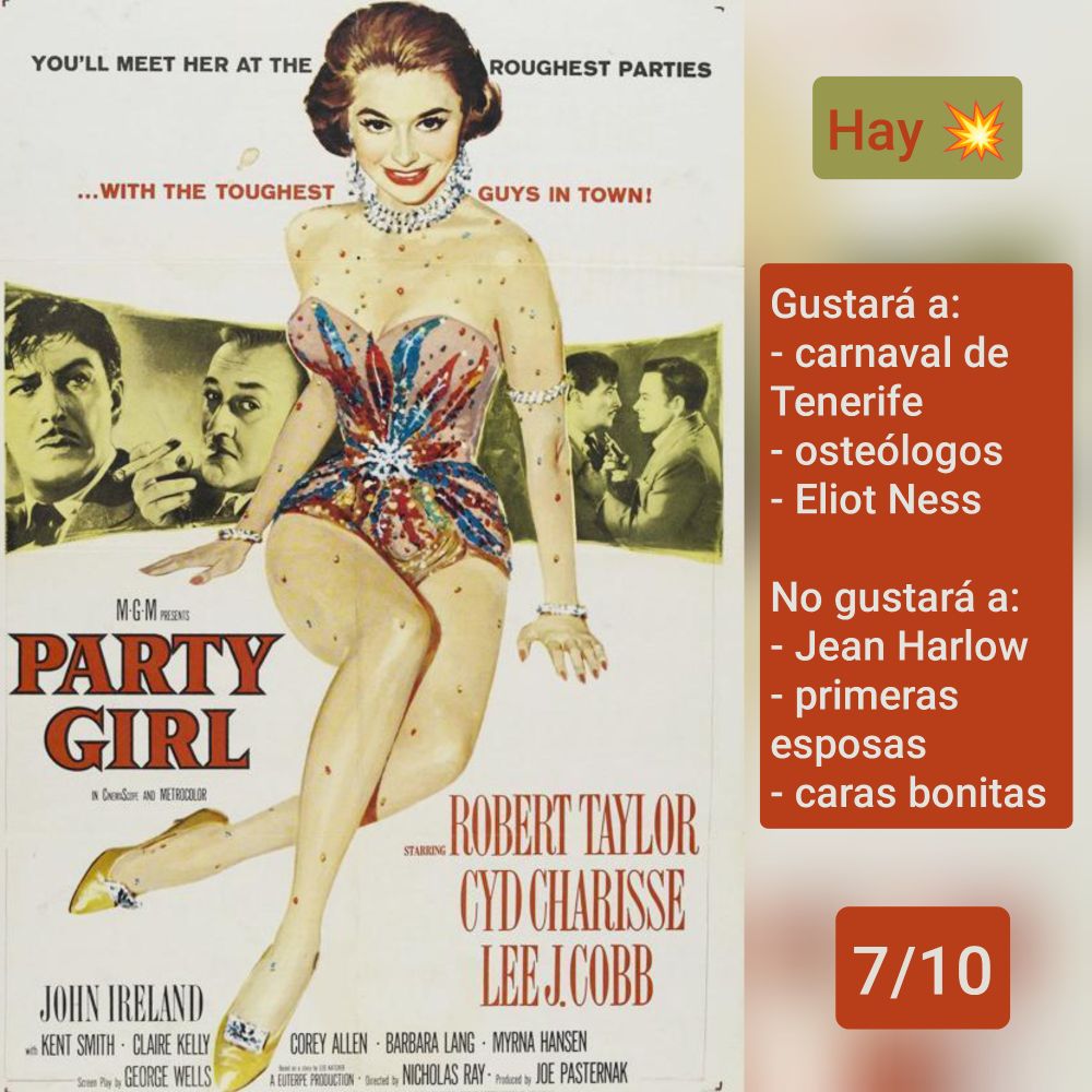 Carátula de «Chicago, años 30» (USA 1958) de Nicholas Ray, con Cyd Charisse

Hay tiros

Gustará a: carnaval de Tenerife, osteólogos, Eliot Ness
No gustará a: Jean Harlow, primeras esposas, caras bonitas

7/10