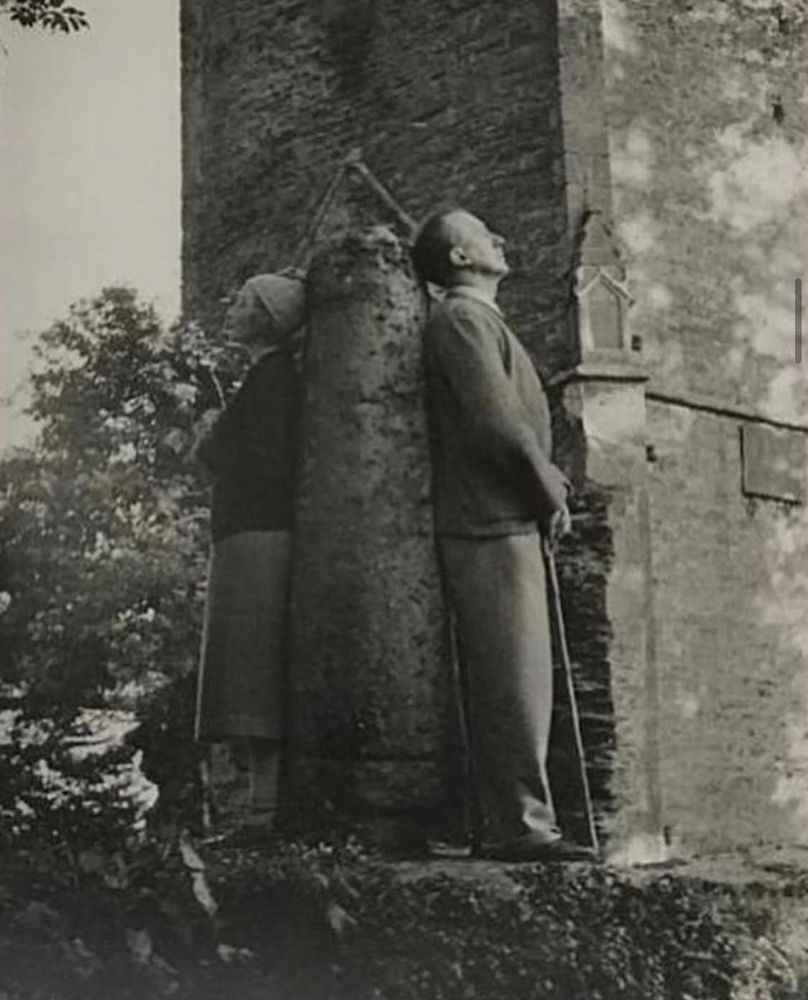 Eileen Agar & Paul Eluard at Old Kea church in 1937.