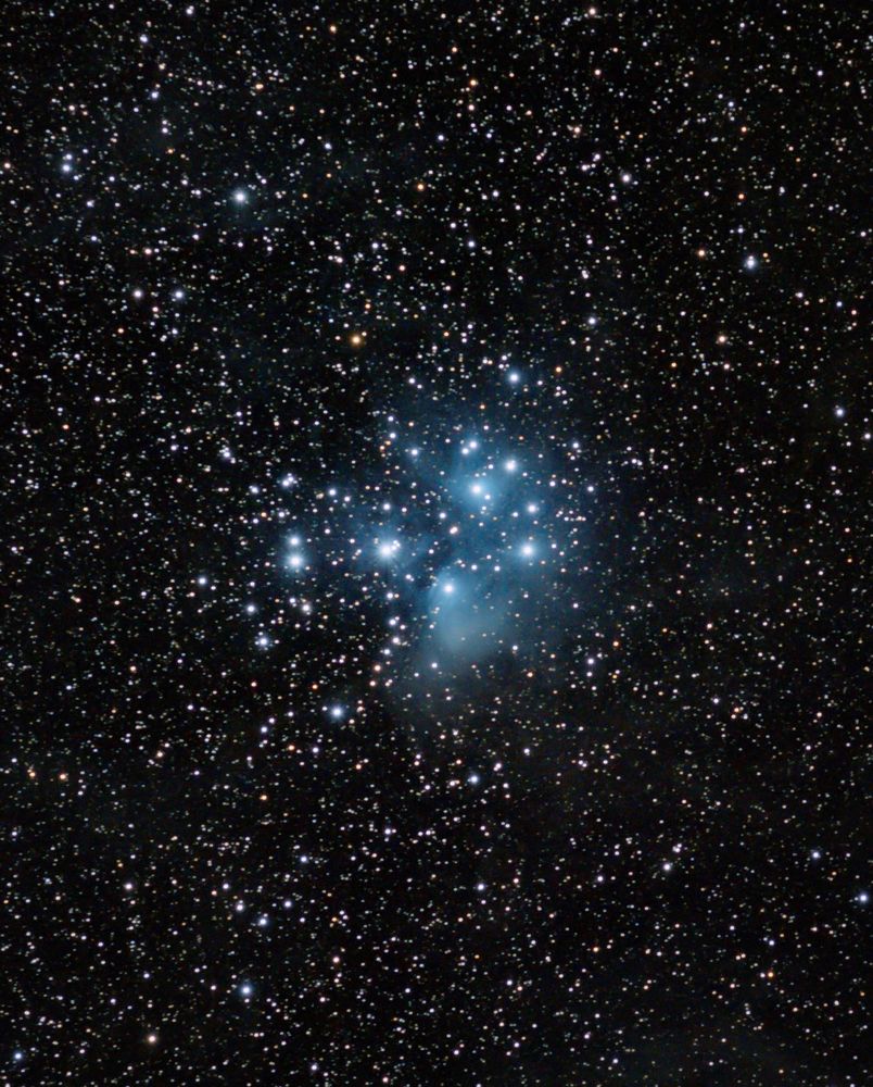 The Pleiades star cluster.