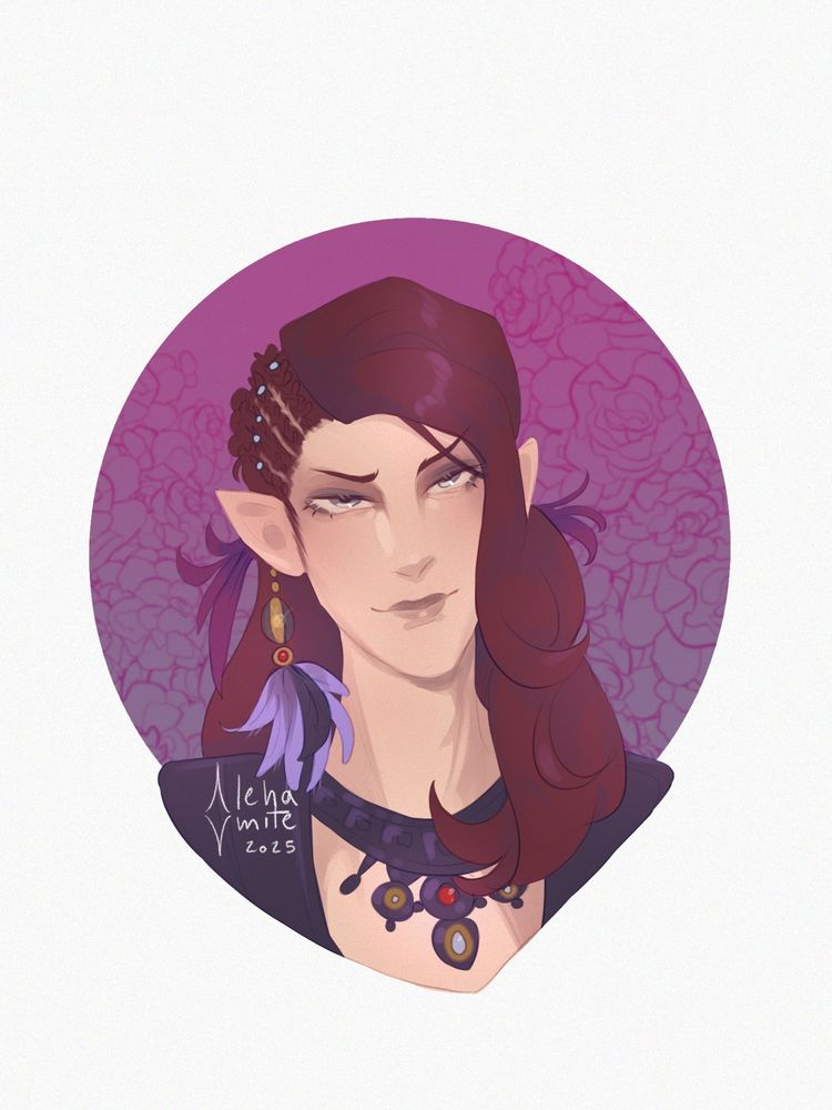Digital portrait of Damien, a male FFXIV Elezen