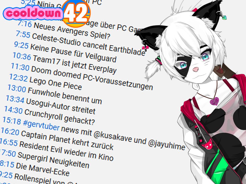 Screenshot der Inhaltsangabe vom video - Avengers-Spiel, Celeste-News, vtuber news mit @kusakave und @jayuhime, und viel viel mehr