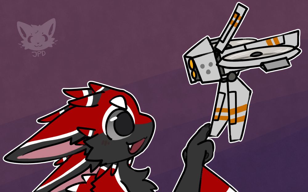 Reedernater's Avali, happily poking an avali drone