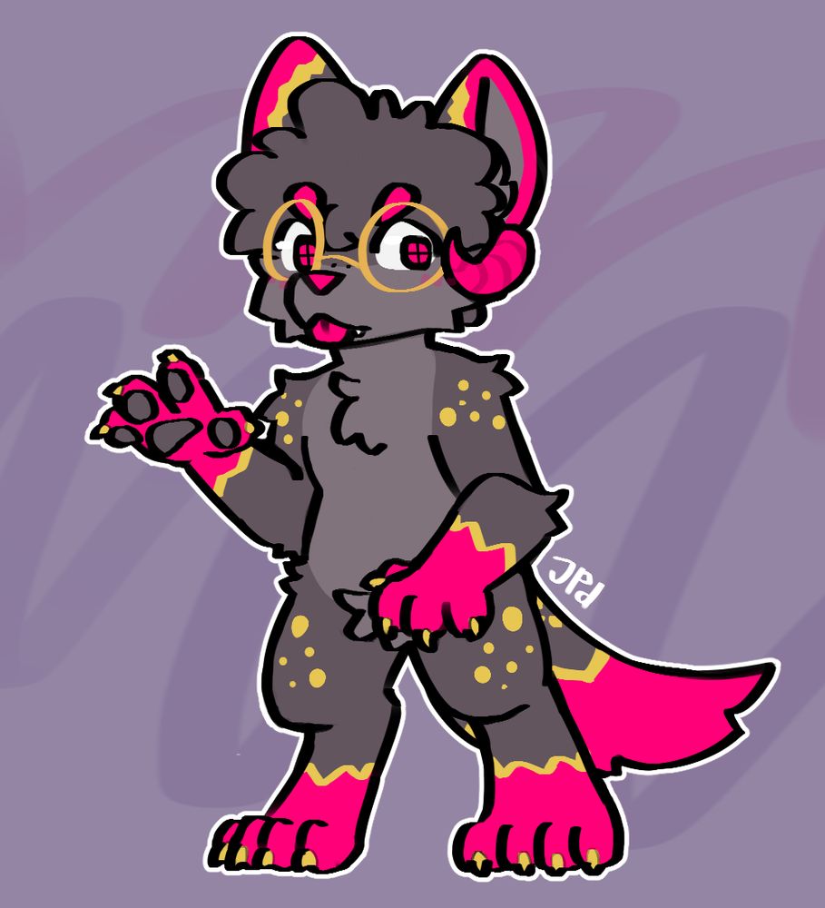 Furry drawing showing Doubledog's Awesome new puppy character