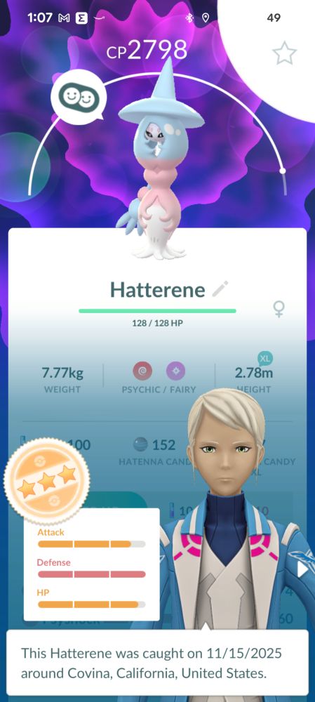 Pokemon Go card of Hattareme