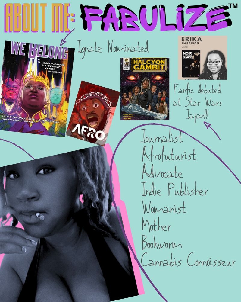 A picture of Rosa Sparks and an overview of the comics she's created. 